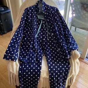PJ Studio 💯 Cotton Flannel Polka Dot Full Length Pajamas
